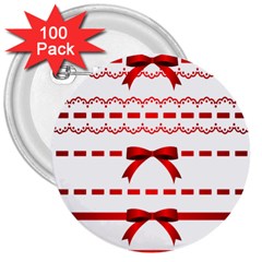 Ribbon Red Line 3  Buttons (100 pack) 