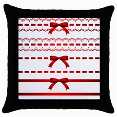 Ribbon Red Line Throw Pillow Case (Black)