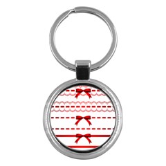 Ribbon Red Line Key Chains (Round) 