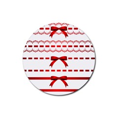 Ribbon Red Line Rubber Coaster (Round) 