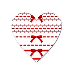 Ribbon Red Line Heart Magnet