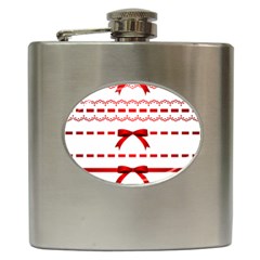 Ribbon Red Line Hip Flask (6 oz)