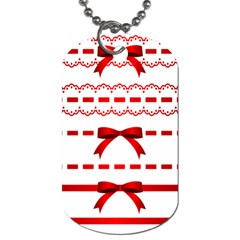 Ribbon Red Line Dog Tag (two Sides) by Mariart