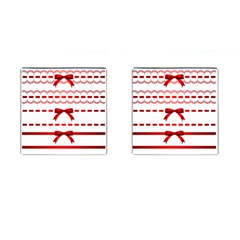 Ribbon Red Line Cufflinks (Square)