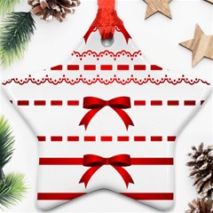 Ribbon Red Line Star Ornament (Two Sides)