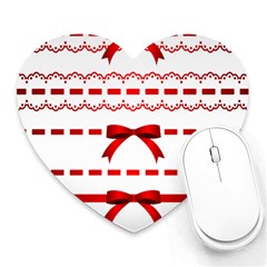 Ribbon Red Line Heart Mousepads