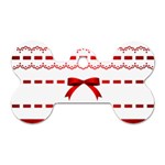 Ribbon Red Line Dog Tag Bone (Two Sides) Front