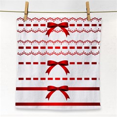 Ribbon Red Line Face Towel