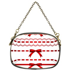 Ribbon Red Line Chain Purses (two Sides)  by Mariart