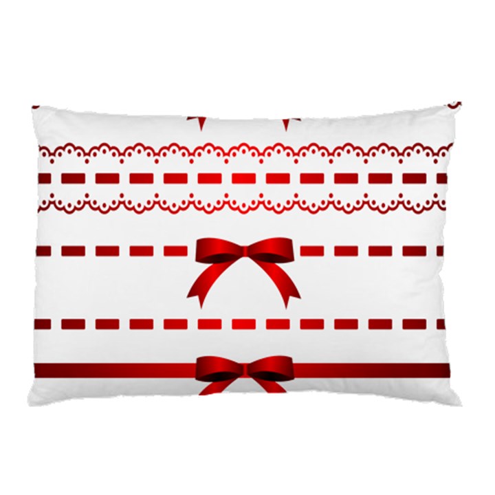 Ribbon Red Line Pillow Case