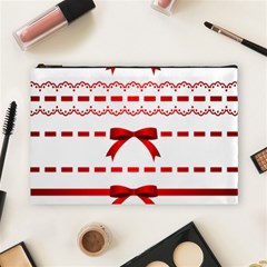 Ribbon Red Line Cosmetic Bag (Large) 