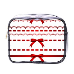 Ribbon Red Line Mini Toiletries Bags