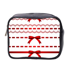 Ribbon Red Line Mini Toiletries Bag 2-side by Mariart