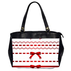 Ribbon Red Line Office Handbags (2 Sides)  by Mariart