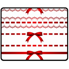 Ribbon Red Line Fleece Blanket (Medium) 