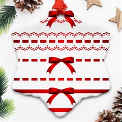 Ribbon Red Line Ornament (Snowflake)