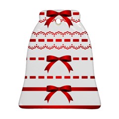 Ribbon Red Line Bell Ornament (Two Sides)