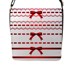 Ribbon Red Line Flap Messenger Bag (l)  by Mariart