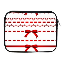 Ribbon Red Line Apple iPad 2/3/4 Zipper Cases