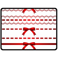 Ribbon Red Line Double Sided Fleece Blanket (Large) 