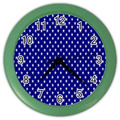 Rainbow Polka Dot Borders Colorful Resolution Wallpaper Blue Star Color Wall Clocks by Mariart