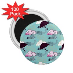 Rain Clouds Umbrella Blue Sky Pink 2 25  Magnets (100 Pack)  by Mariart