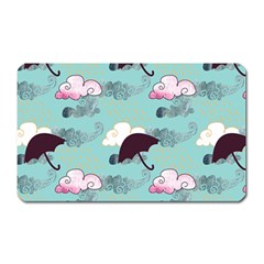 Rain Clouds Umbrella Blue Sky Pink Magnet (rectangular) by Mariart