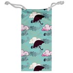 Rain Clouds Umbrella Blue Sky Pink Jewelry Bag Back