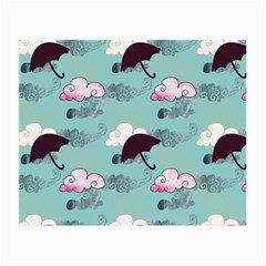 Rain Clouds Umbrella Blue Sky Pink Small Glasses Cloth (2-side)