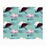 Rain Clouds Umbrella Blue Sky Pink Small Glasses Cloth (2-Side) Front