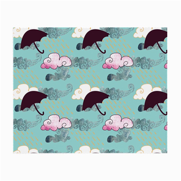 Rain Clouds Umbrella Blue Sky Pink Small Glasses Cloth (2-Side)