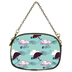 Rain Clouds Umbrella Blue Sky Pink Chain Purses (one Side)  by Mariart