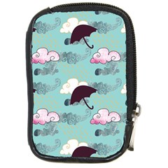 Rain Clouds Umbrella Blue Sky Pink Compact Camera Cases by Mariart