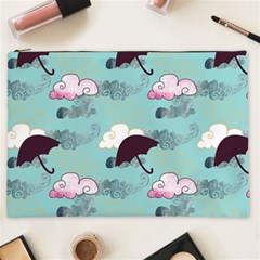 Rain Clouds Umbrella Blue Sky Pink Cosmetic Bag (xxl)  by Mariart