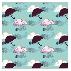 Rain Clouds Umbrella Blue Sky Pink Large Satin Scarf (square)