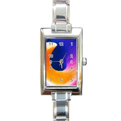 Wave Waves Chefron Color Blue Pink Orange White Red Purple Rectangle Italian Charm Watch by Mariart