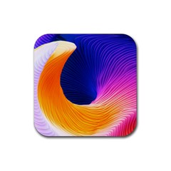 Wave Waves Chefron Color Blue Pink Orange White Red Purple Rubber Coaster (square)  by Mariart