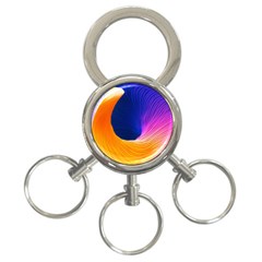 Wave Waves Chefron Color Blue Pink Orange White Red Purple 3-ring Key Chains by Mariart