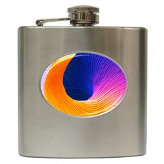 Wave Waves Chefron Color Blue Pink Orange White Red Purple Hip Flask (6 Oz) by Mariart