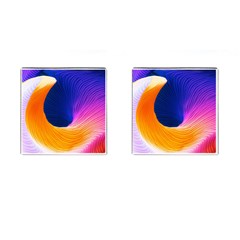 Wave Waves Chefron Color Blue Pink Orange White Red Purple Cufflinks (square) by Mariart