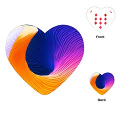 Wave Waves Chefron Color Blue Pink Orange White Red Purple Playing Cards (heart)  by Mariart