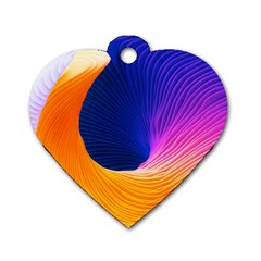 Wave Waves Chefron Color Blue Pink Orange White Red Purple Dog Tag Heart (one Side) by Mariart