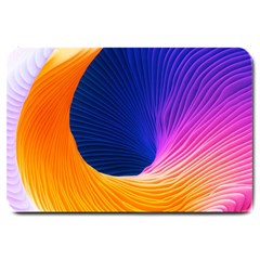 Wave Waves Chefron Color Blue Pink Orange White Red Purple Large Doormat  by Mariart