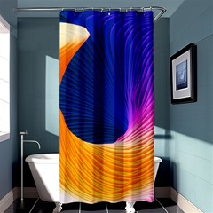 Wave Waves Chefron Color Blue Pink Orange White Red Purple Shower Curtain 36  X 72  (stall)  by Mariart