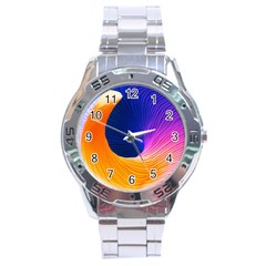 Wave Waves Chefron Color Blue Pink Orange White Red Purple Stainless Steel Analogue Watch by Mariart