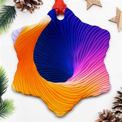 Wave Waves Chefron Color Blue Pink Orange White Red Purple Ornament (snowflake) by Mariart