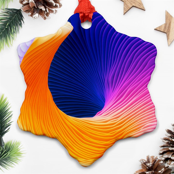 Wave Waves Chefron Color Blue Pink Orange White Red Purple Ornament (Snowflake)