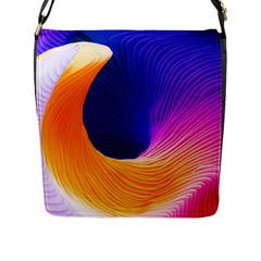 Wave Waves Chefron Color Blue Pink Orange White Red Purple Flap Messenger Bag (l)  by Mariart