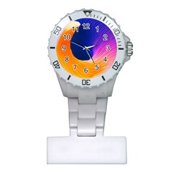 Wave Waves Chefron Color Blue Pink Orange White Red Purple Plastic Nurses Watch by Mariart