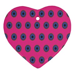 Polka Dot Circle Pink Purple Green Ornament (heart) by Mariart